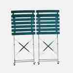 Set of 2 foldable bistro chairs - Emilia blue duck - Thermo-lacquered steel Photo5