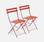 Set of 2 foldable bistro chairs - Emilia terracotta - Thermo-lacquered steel | sweeek