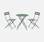 Salon de jardin bistrot pliable Emilia rond vert de gris, table ⌀60cm avec deux chaises pliantes, acier thermolaqué | sweeek