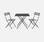 Emilia - Bistroset - 2 inklapbare stoelen en een vierkante tafel 70x70 van gepoedercoat staal  – Antraciet | sweeek