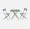 Emilia - Bistroset - 2 inklapbare stoelen en een vierkante tafel 70x70 van gepoedercoat staal  – Groengrijs | sweeek