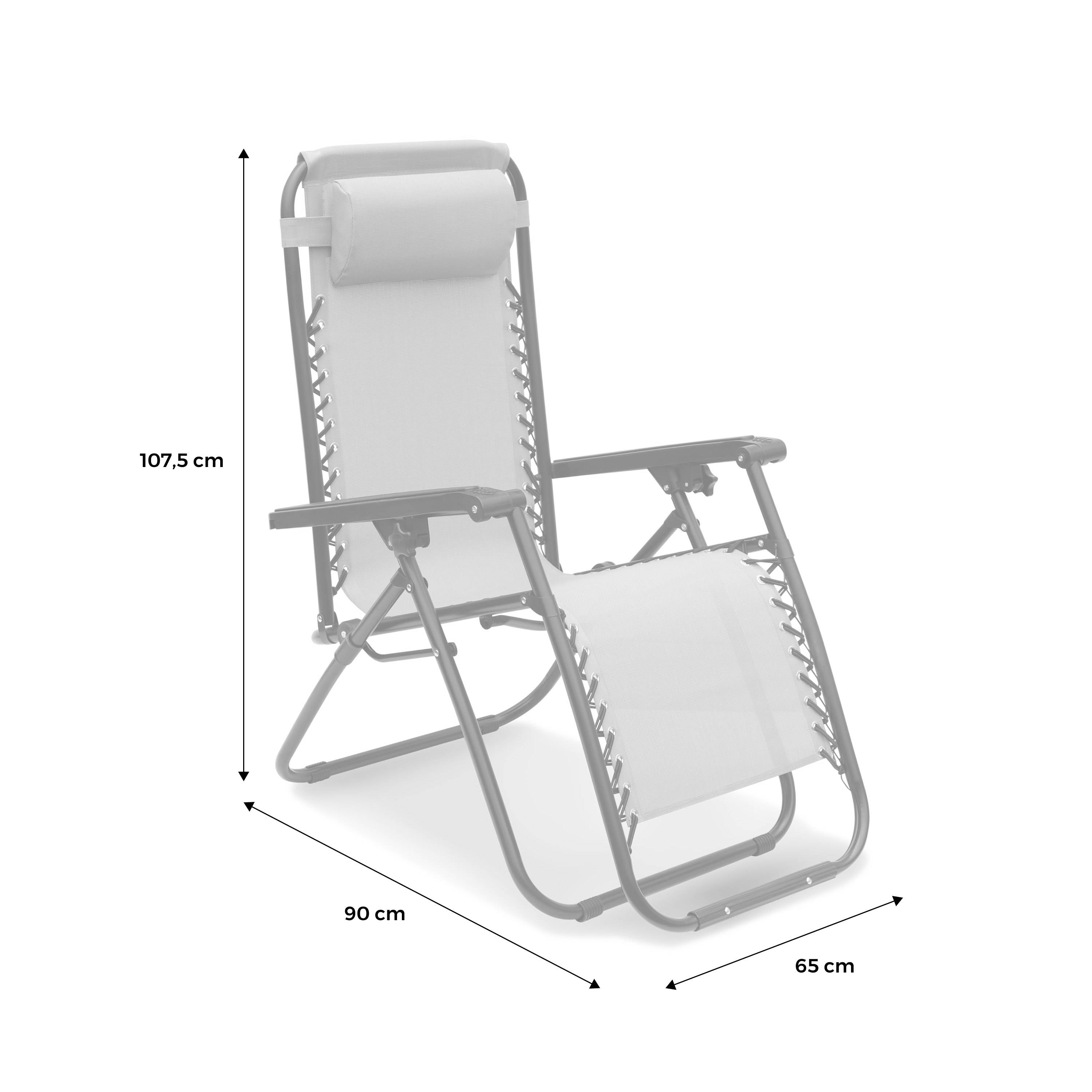Set 2 Sedie A Sdraio Pieghevoli Zero Gravità - Con Vassoio, Per Giardino E Spiaggia - Foto 3
