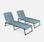 2er Set Liegestühle - Saint Josse - aus Textilene, klappbar, Multiposition, Blaugrau | sweeek