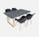 Table de jardin en fibre de ciment 160 cm BORNEO et 4 fauteuils scandinaves CELEBES anthracite | sweeek