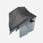 Housse de protection,  gris foncé - Bâche en polyester enduit PA pour lot de 8 chaises / fauteuils aluminium et textilène. Photo3
