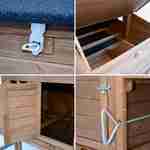 Wooden chicken coop - for 3 chickens, with enclosure and integrated planter - Campine - Wood colour Photo3