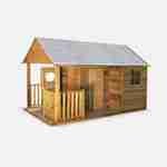 Maisonnette mit Veranda aus FSC-Holz (4,5 m²), Rose - Hütte aus kesseldruckimprägniertem Kiefernholz Photo1
