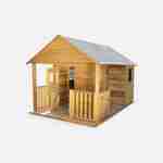 Rose, Maisonnette en bois FSC de 4,5m² avec véranda, cabane en pin autoclave Photo2