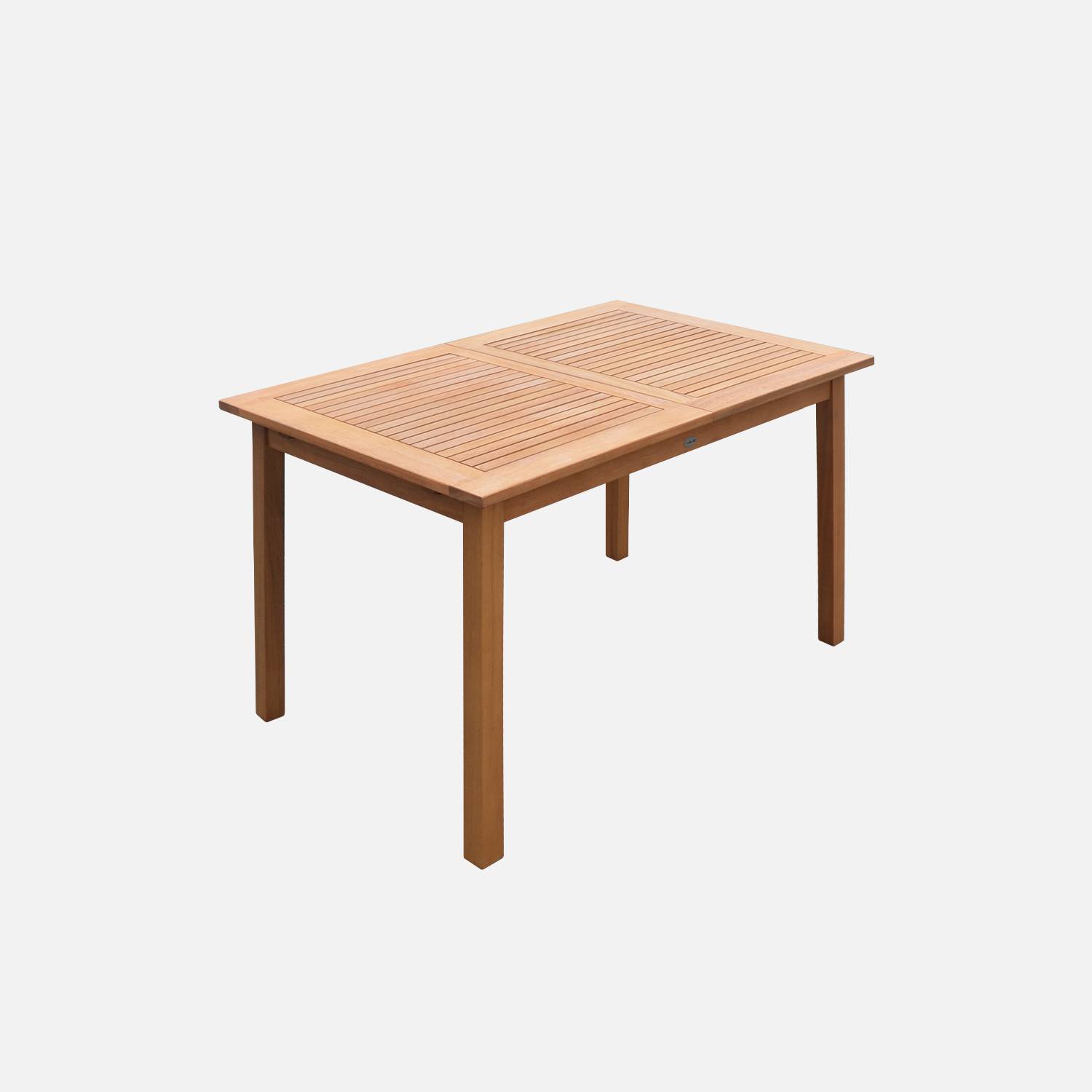 6-seater extendable garden table, natural FSC eucalyptus wood, 120-180cm - Almeria 6 - Wood colour Photo6