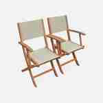 8-seater garden dining set, extendable 180-240cm FSC-eucalyptus wooden table, 6 chairs and 2 armchairs - Almeria 8 - Grey textilene seats Photo6