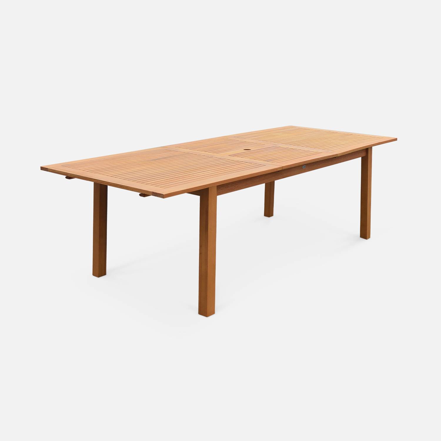 8-seater extendable garden table, natural FSC eucalyptus wood, 180-240cm - Almeria 8 - Wood colour Photo4