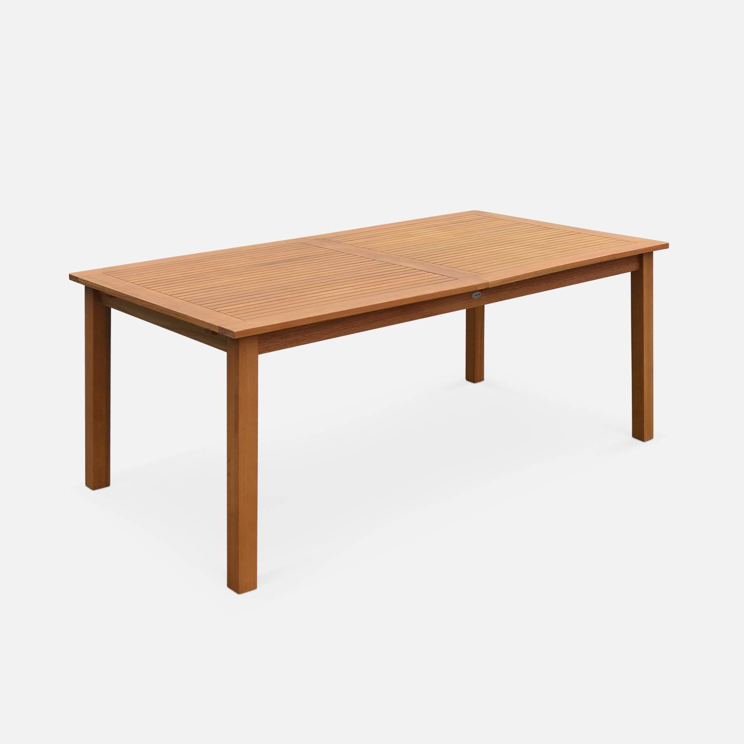 8-seater extendable garden table, natural FSC eucalyptus wood, 180-240cm - Almeria 8 - Wood colour Photo6