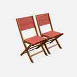 10-seater garden dining set, extendable 200-300cm FSC-eucalyptus wooden table, 8 chairs and 2 armchairs - Almeria 10 - Terracotta textilene seats Photo6