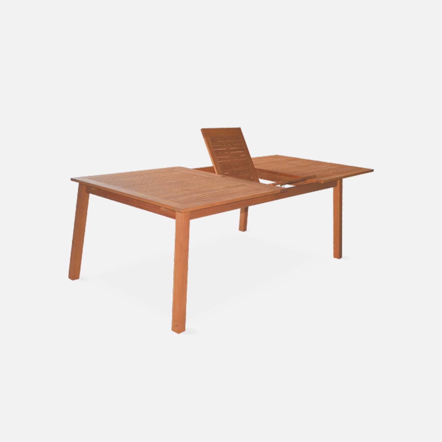 Table de jardin en bois 200-250-300cm - Almeria - Grande table rectangulaire avec allonge eucalyptus FSC, Intérieur / Extérieur  Photo6