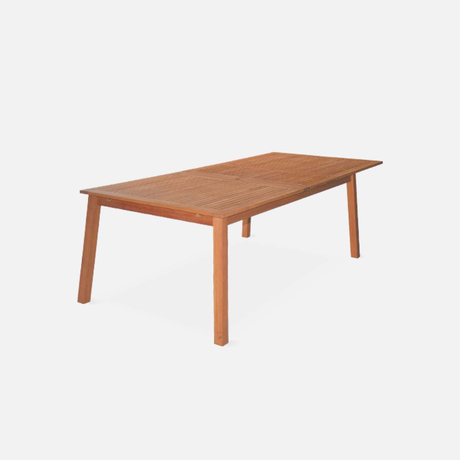 Table de jardin en bois 200-250-300cm - Almeria - Grande table rectangulaire avec allonge eucalyptus FSC, Intérieur / Extérieur  Photo8