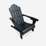 Foldable wooden retro garden armchair, black, W89 x D73.5 x H94cm Photo3