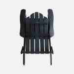 Foldable wooden retro garden armchair, black, W89 x D73.5 x H94cm Photo4