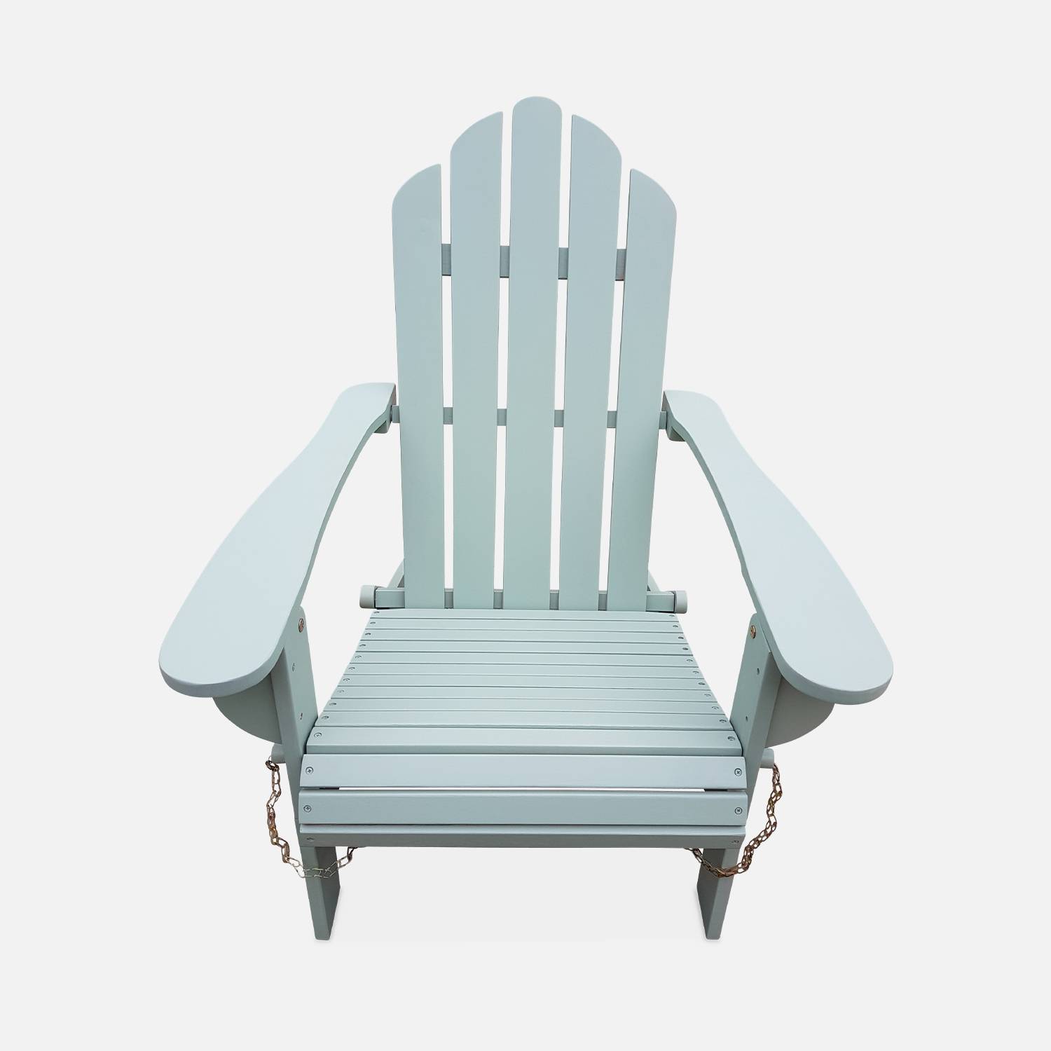 Adirondack Garden Armchair - Foldable, Wooden, Eucalyptus, Retro-style Relax Chair - Sage Green Photo4