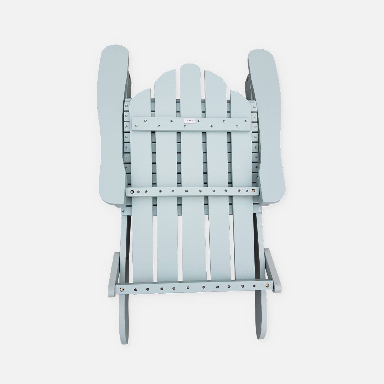 Adirondack Garden Armchair - Foldable, Wooden, Eucalyptus, Retro-style Relax Chair - Sage Green Photo5