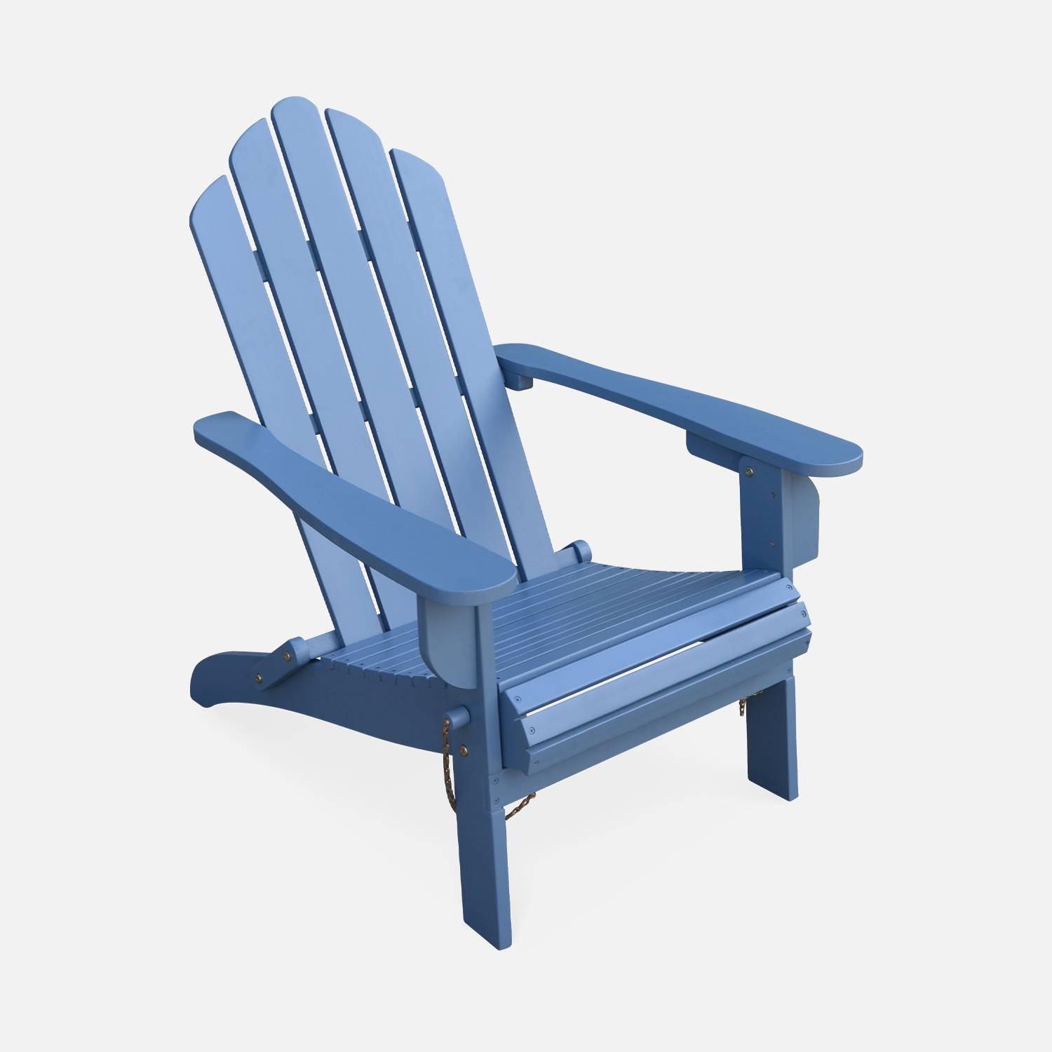 Adirondack garden armchair - foldable wooden eucalyptus retro style relax chair - Grey Blue | sweeek