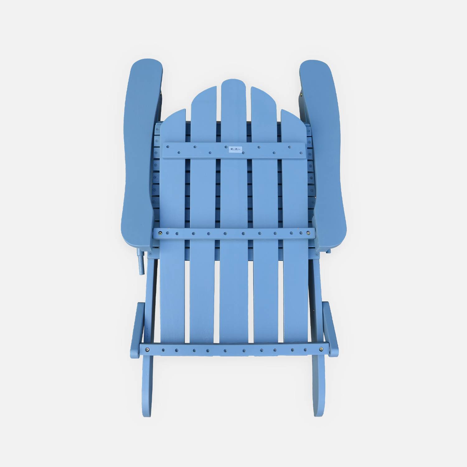 Adirondack Garden Armchair - Foldable, Wooden, Eucalyptus, Retro-style Relax Chair - Grey Blue Photo5