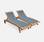 Set of 2 sun loungers in FSC eucalyptus and textilene, Anthracite  | sweeek