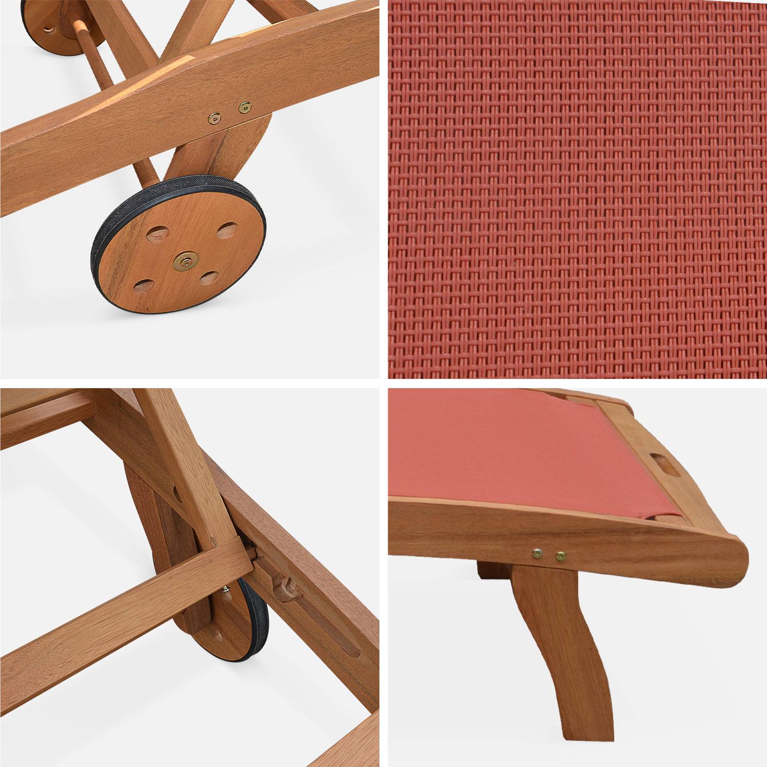 Set van 2 Marbella ligstoelen, gemaakt van FSC eucalyptus en textileen,sweeek,Photo8