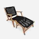 Relax stoel – CUZCO – FSC Eucalyptus , touw zwart, met voetenbank Photo4