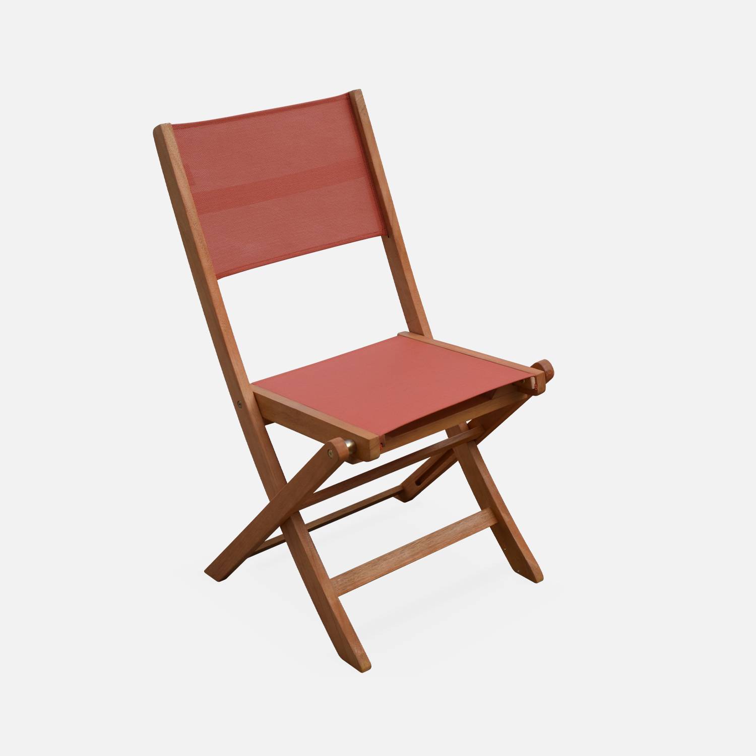 Pareja de sillas de mesa de jardín, Eucalipto, Terracota,sweeek,Photo4