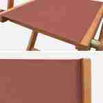 Set of 2 garden chairs in wood,  oiled FSC eucalyptus and textilene folding chairs - Almeria -  Terracotta Photo5