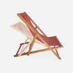 Holzliegestühle - Creus - 2 Liegestühle aus geöltem FSC-Eukalyptus mit terrakottafarbenem Kopfstützenkissen Photo3