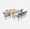 Sevilla Gartengarnitur aus Holz und Aluminium, großer rechteckiger Tisch mit Verlängerung 200-250 cm, Textilene taupegrau | sweeek
