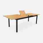 Muebles de jardín de madera - Sevilla mesa expandible de aluminio 200/250cm con extensión, 8 sillas, en aluminio, madera de eucalipto FSC aceitada y textil gris pardo Photo4