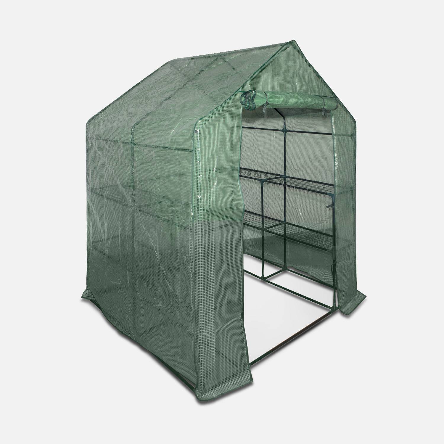 Invernadero de jardín Albahaca 2m² con 8 estanterías en polietileno,sweeek,Photo1