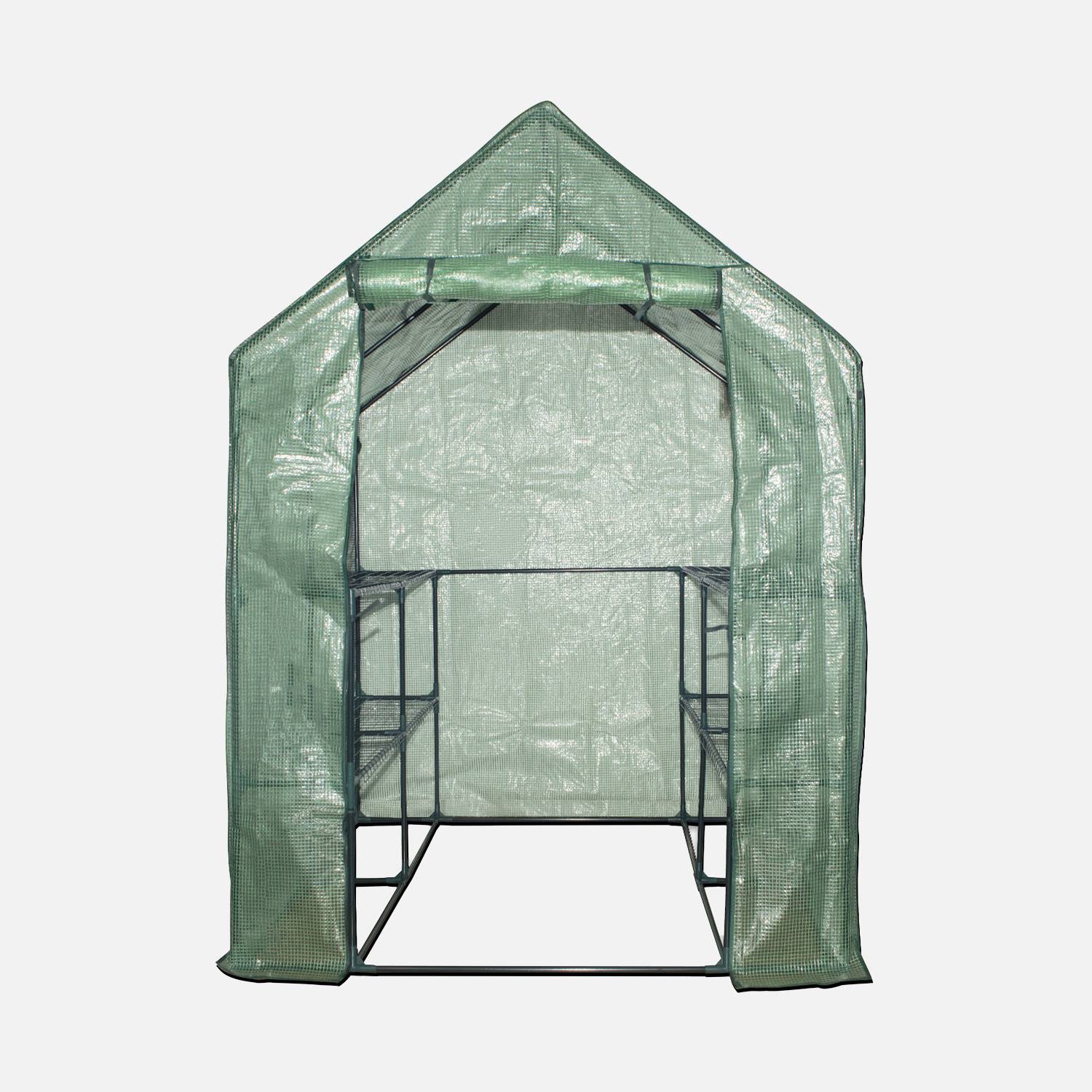 Invernadero de jardín Albahaca 2m² con 8 estanterías en polietileno,sweeek,Photo2