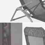 Set mit 4 zusammenklappbaren Sonnenliegen - Levito dunkelgrau - Textilene Liegestühle mit 2 Positionen, Liegestühle Photo5