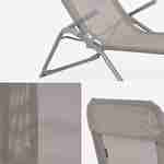 Set mit 4 klappbaren Sonnenliegen - Levito Taupe - Textilene-Liegestühle mit 2 Positionen, Liegestühle Photo4