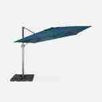 Parasol déporté rectangulaire 3 x 4 m haut de gamme - St. Jean de Luz - Bleu canard - Parasol excentré inclinable, rabattable et rotatif à 360°. Photo5
