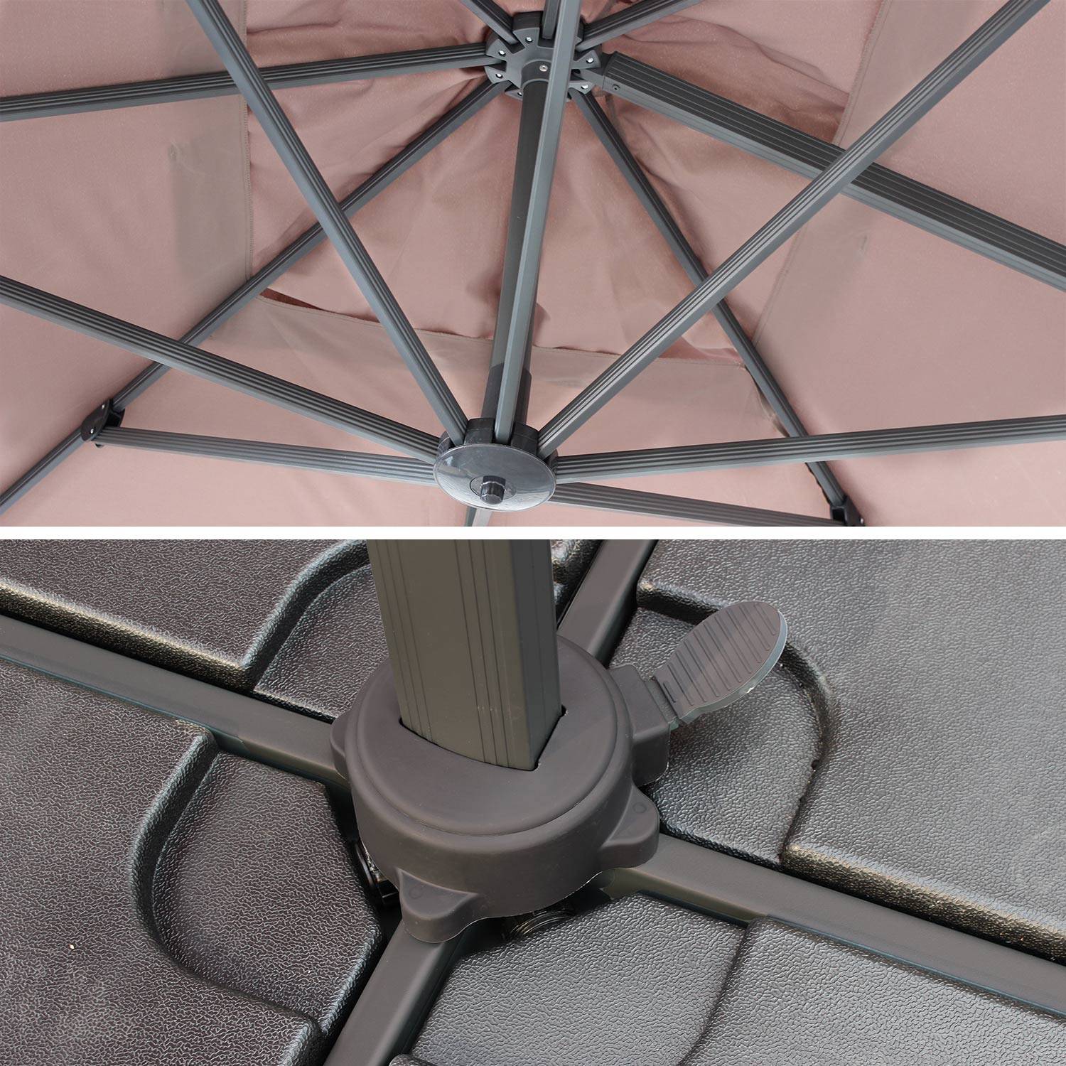 Rectangular cantilever parasol, 3x4m - Saint Jean de Luz - Beige-brown Photo5