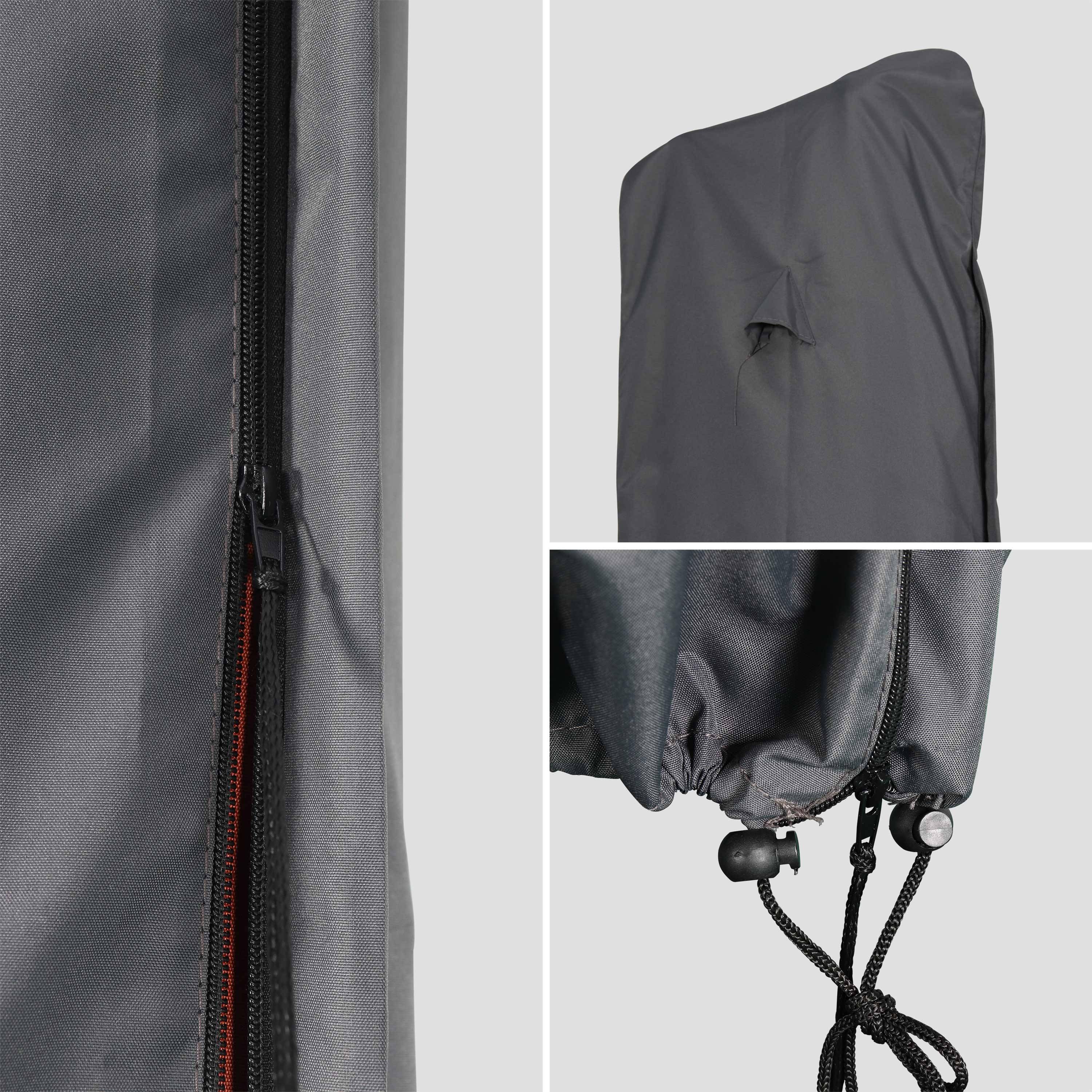 Cover St Jean de Luz, Pyla 3x3, Pyla 3x4, Wimereux and Antibes, Protective cover for parasol, Charcoal Grey, 65x45x275 cm,sweeek,Photo3