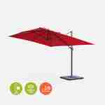 Rectangular cantilever parasol, 3x4m - Saint Jean de Luz - Red Photo3