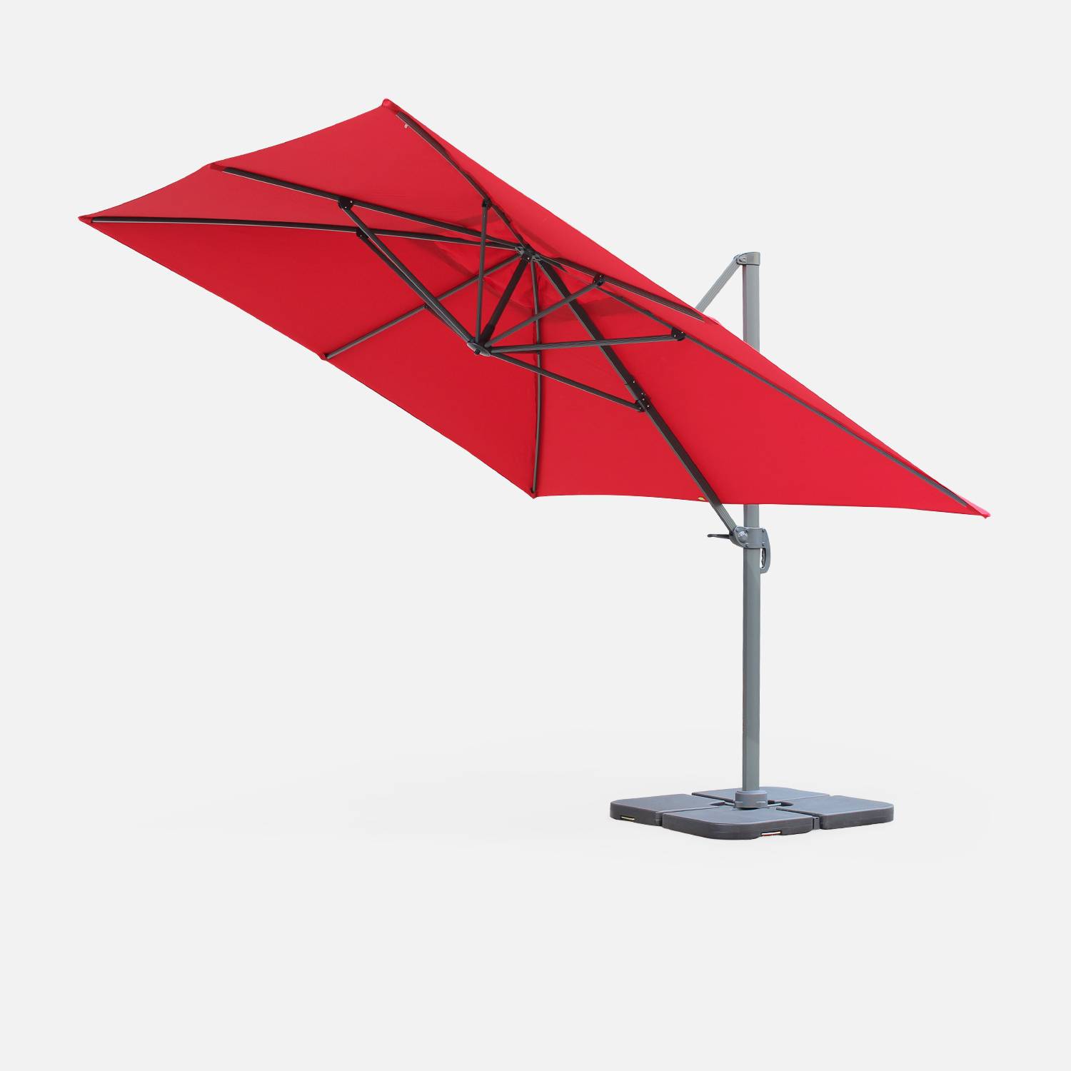 Rectangular cantilever parasol, 3x4m - Saint Jean de Luz - Red,sweeek,Photo5