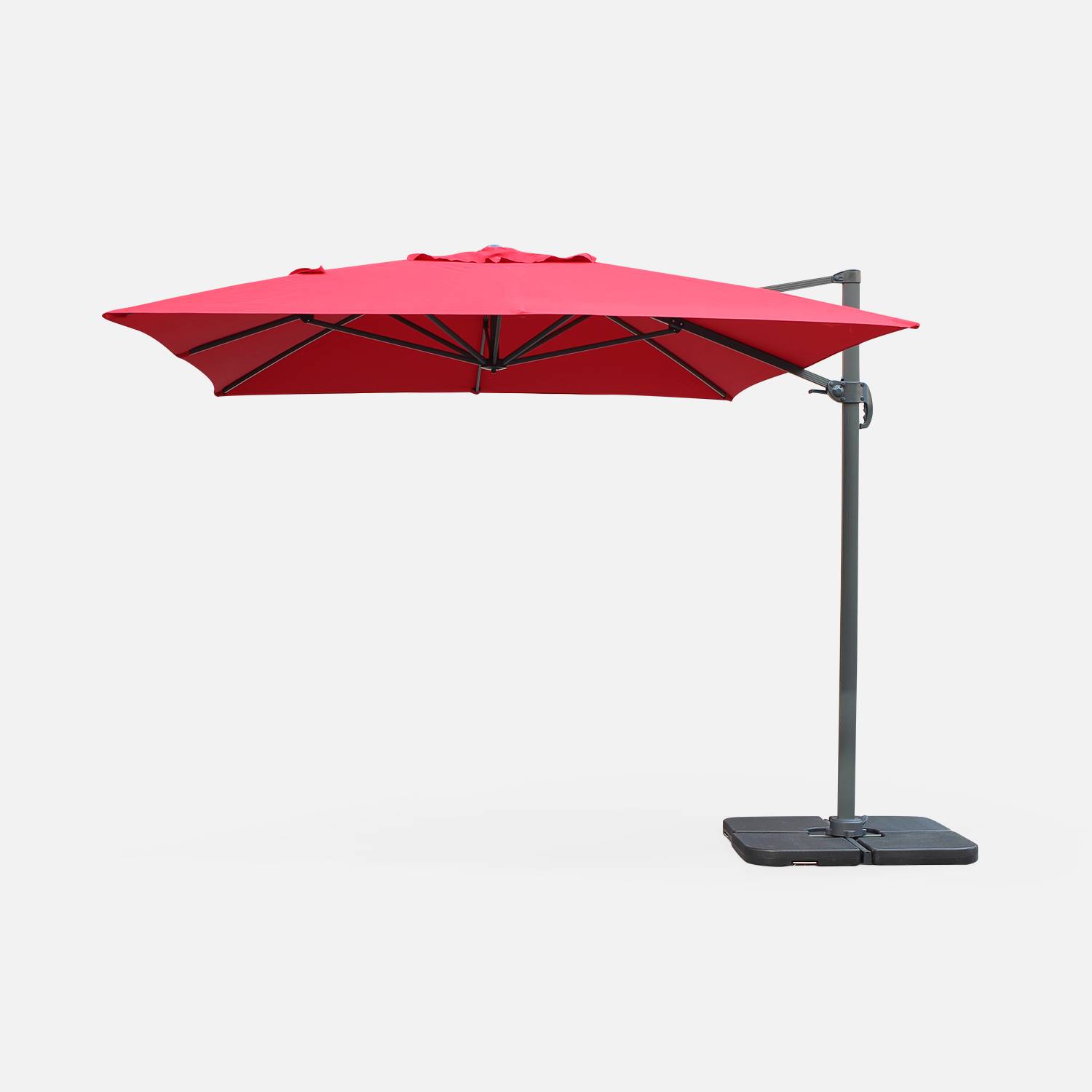 Rectangular cantilever parasol, 3x4m - Saint Jean de Luz - Red,sweeek,Photo4