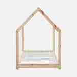 Letto a capanna Montessori, in legno massiccio di pino naturale - Tobias - base inclusa, 90 x 190 cm Photo3