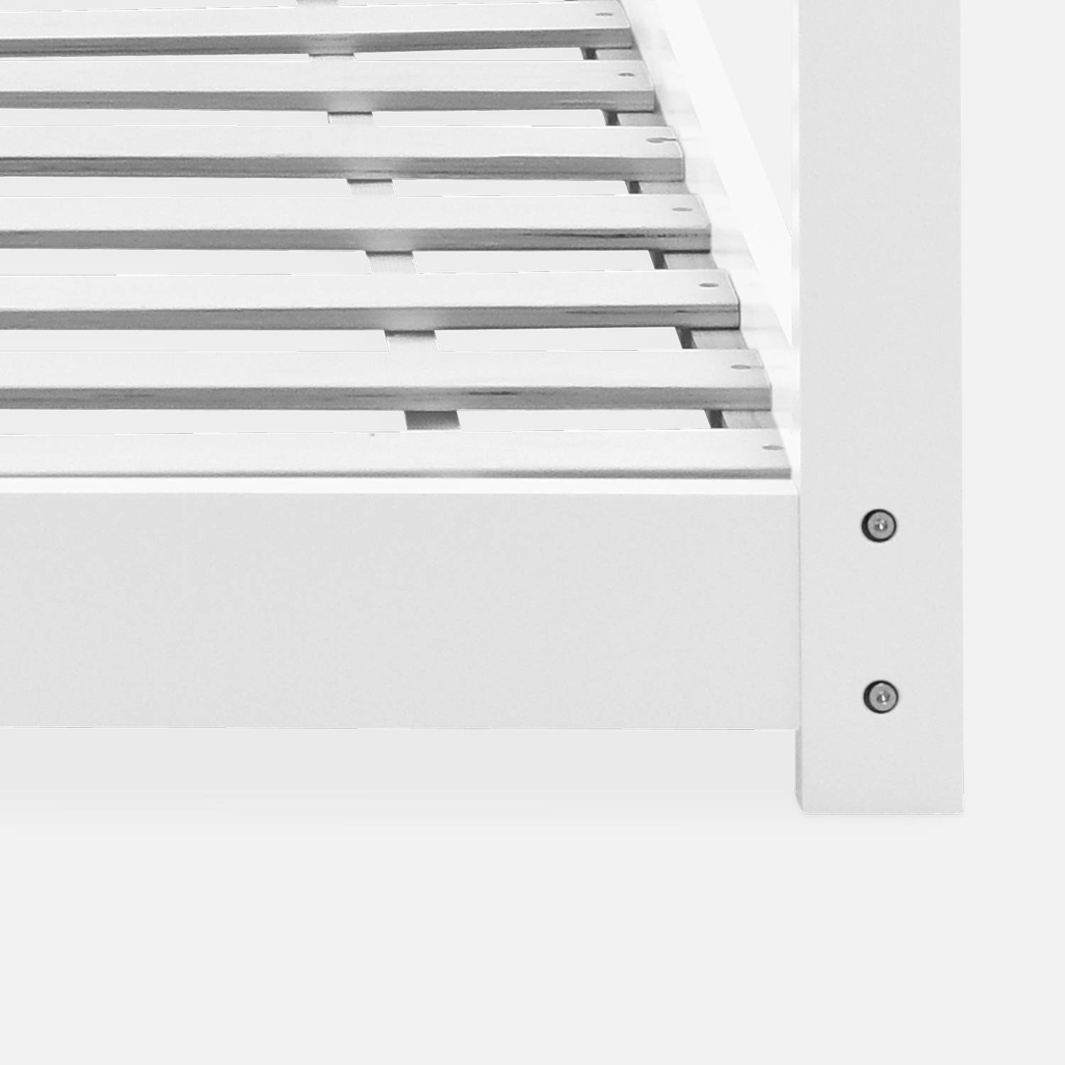 Letto a capanna per bambini in pino, compresa la rete a doghe, Tobias, Bianco, 196x99x136 cm,sweeek,Photo3