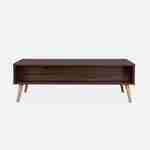  Wood and woven rattan coffee table with storage, 110x59x39cm, dark wood, Boheme Photo5