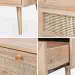 Table basse en cannage 110 x 59 x 39 cm - Bohème - Naturel, 1 tiroir, 1 espace de rangement, pieds scandinaves Photo6