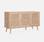 Wooden and cane rattan detail sideboard with Scandi-style legs, Natural wood colour | sweeek