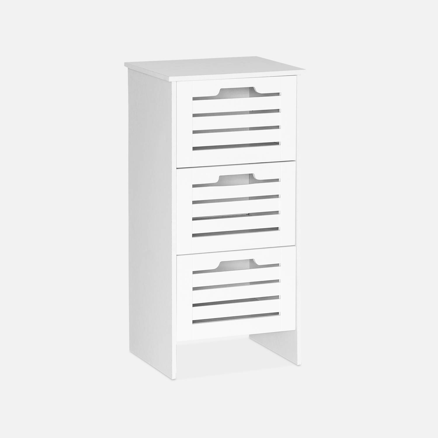 Meuble de rangement - Rivage - 3 tiroirs - Blanc  Photo1