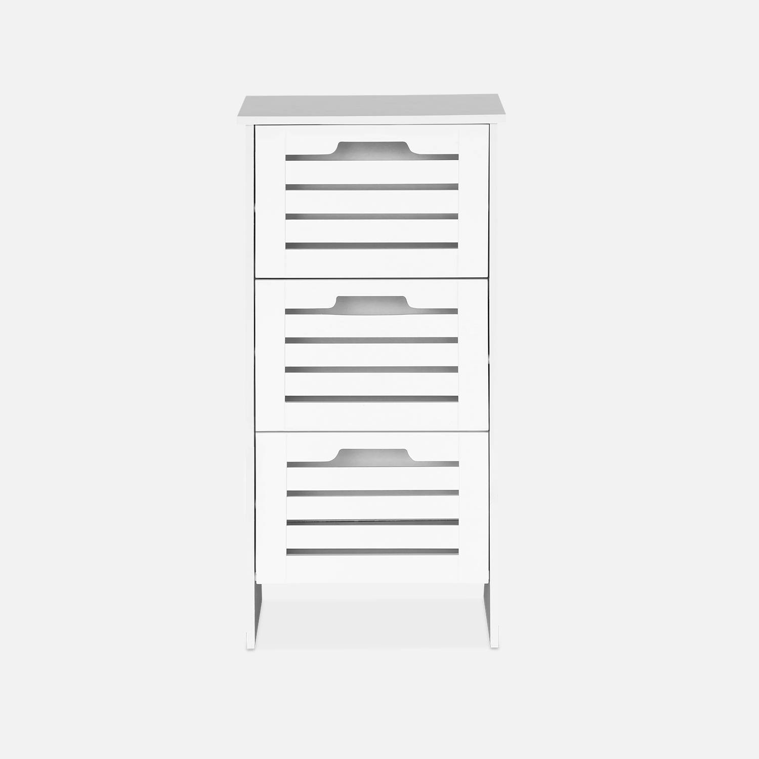 Meuble de rangement - Rivage - 3 tiroirs - Blanc  Photo2